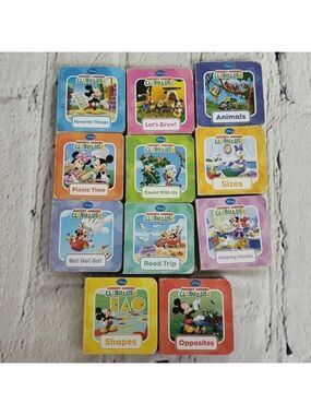 DISNEY Mickey Mouse Clubhouse Chubby First Baby Learning Book Set VGUC